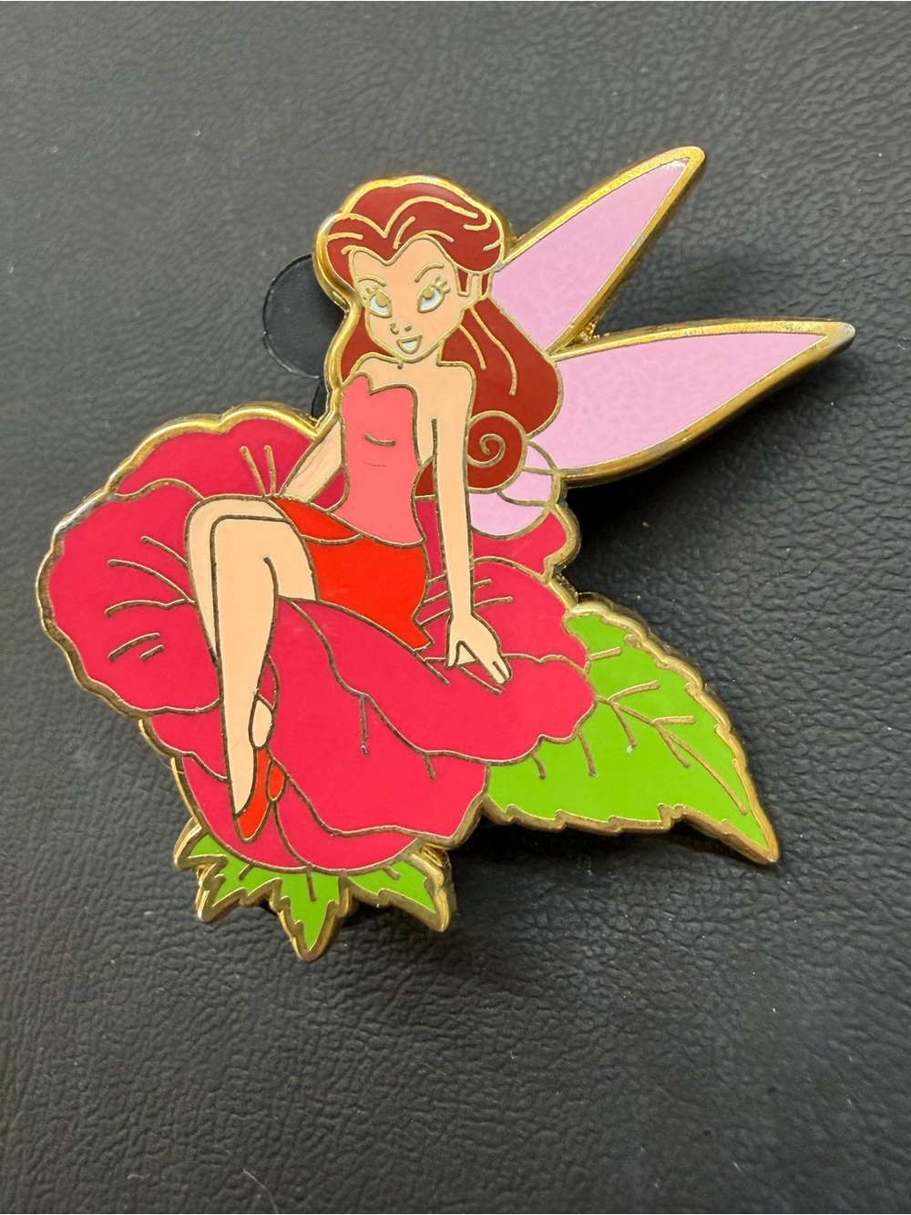 Disney Pink & Red Fairy Flower Enamel Pin - Women Accessories